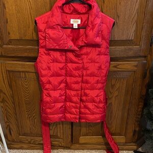 Talbots Vibrant Red Puffer Vest